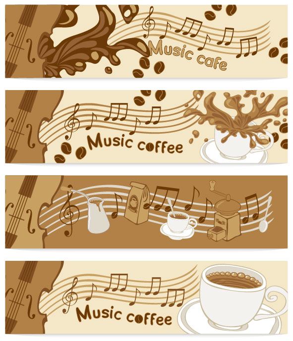 music elements element coffee banner 