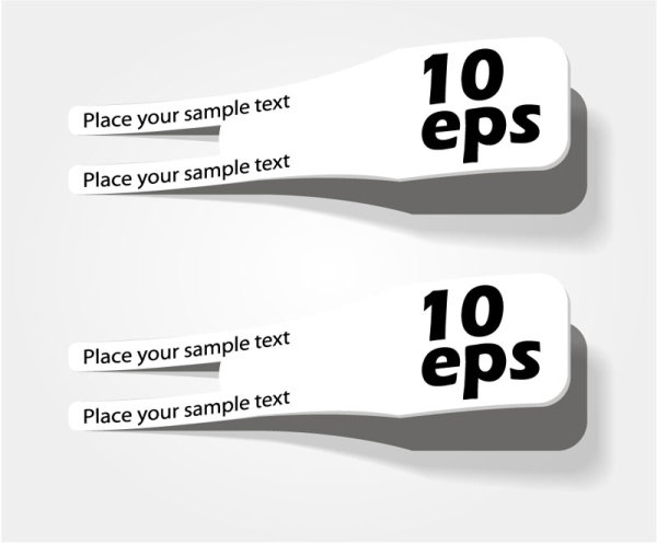 Creative White Label Stickers elements vector 03