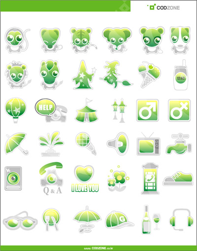 Green cute Icon vector