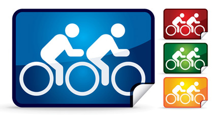 Double bike Icon vector