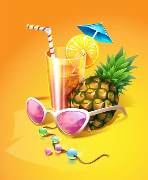 Cool summer drinks vector