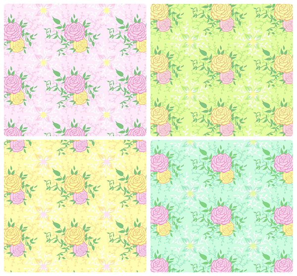 tiled background pattern vector peony 
