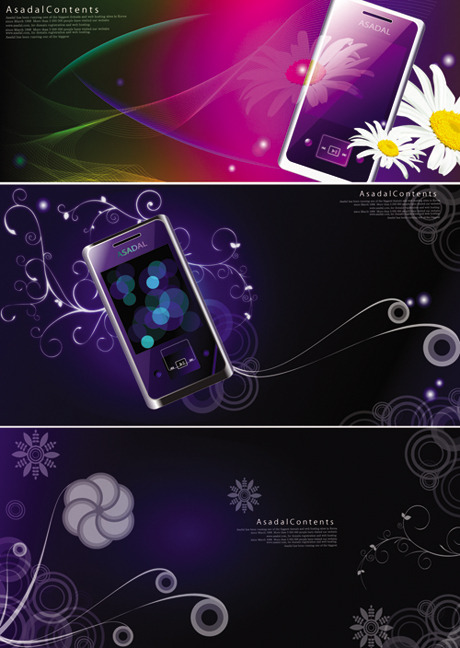 the trend of the elements purple mobile phone graded rings flowers cool 