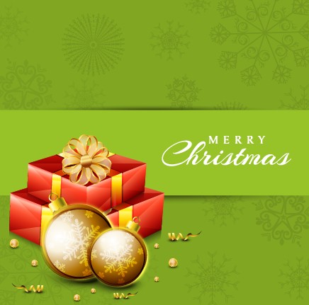 2014 Christmas baubles with holiday backgrounds vector 02