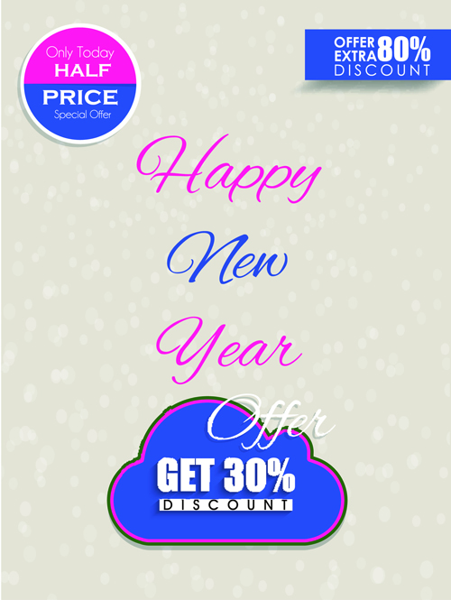 2015 christmas discount big sale poster vectors 01