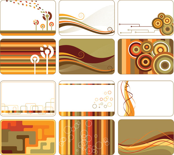 Fashionable card template vector set