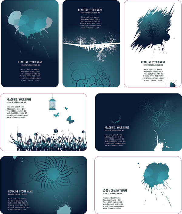 Ink style card template art