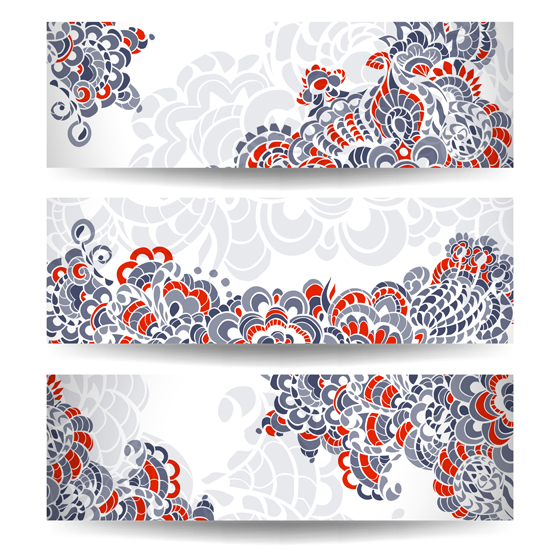 Abstract color floral banner