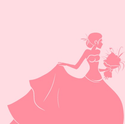Beautiful bride design vector silhouette 01