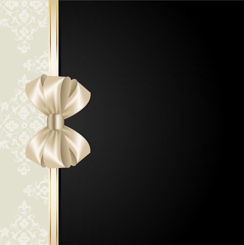 Beige with black background and bow vector