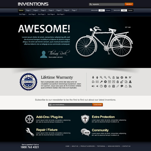 Bike website template vector material 01 Bike website template vector material 01