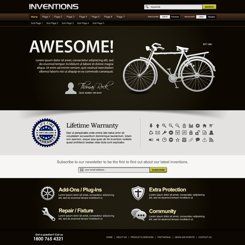 Bike website template vector material 02 Bike website template vector material 02