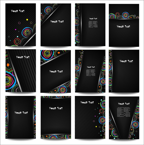Business posters cover template vector set 02