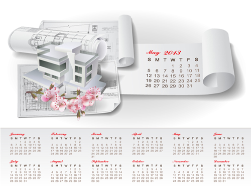 Set of Creative Calendar 2013 design vector 11