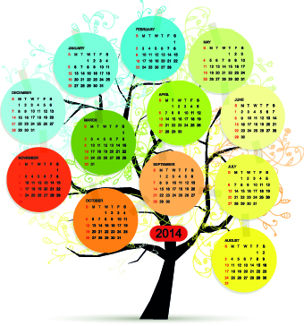 Calendar 2014 vector huge collection 96
