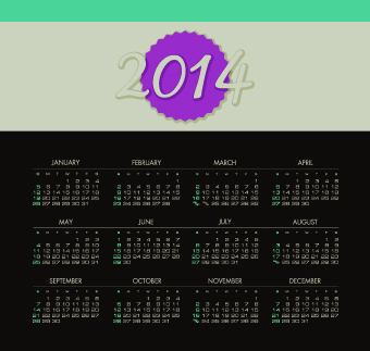 Calendar 2014 vector huge collection 98