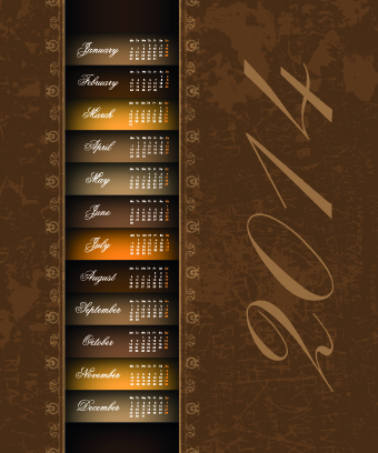 Calendar 2014 vector huge collection 99