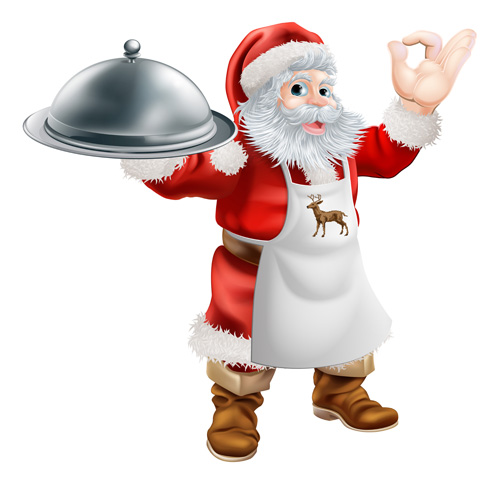 santa cooking cartoon 