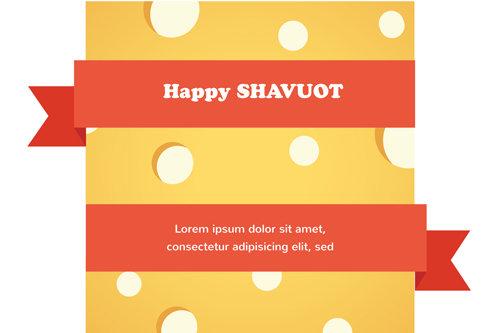 Cheese with red ribbon background vector