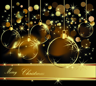 Glowing Christmas ball design vector 01