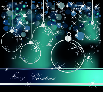 Glowing Christmas ball design vector 03