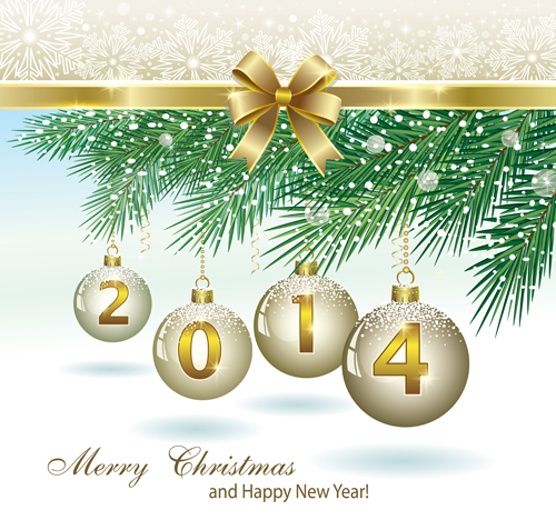 Christmas ball and New Year background vector