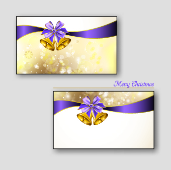 Christmas golden greeting cards vector 05