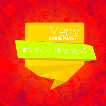 2014 Christmas creative origami background vector 04