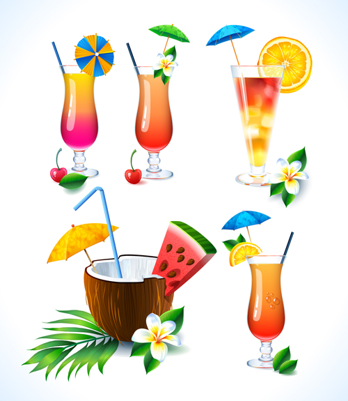 vector graphics coconut cocktail 