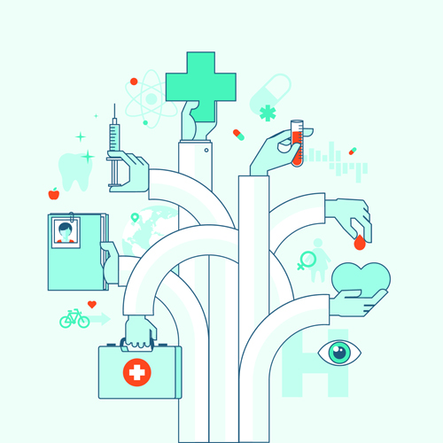 Concept medical business template vector 05
