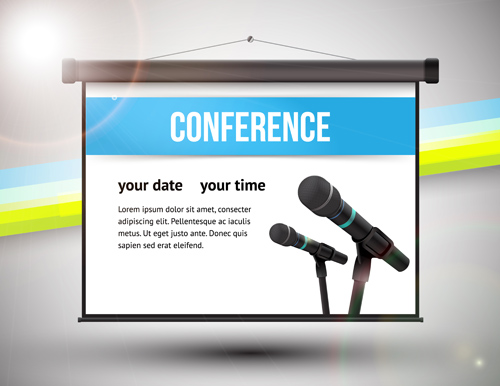 template microphone conference business 