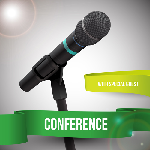 Conference microphones business template vector 10 Conference microphones business template vector 10
