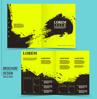 grunge green design brochure black 