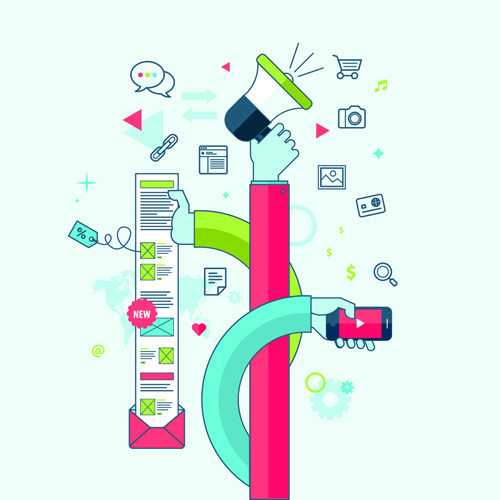 Creative Internet communication business template vector 03