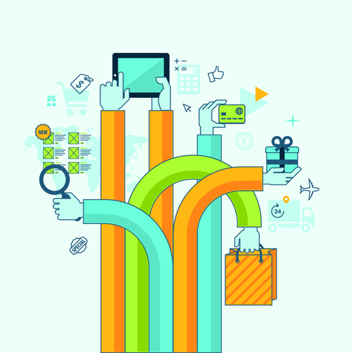 Creative Internet communication business template vector 04