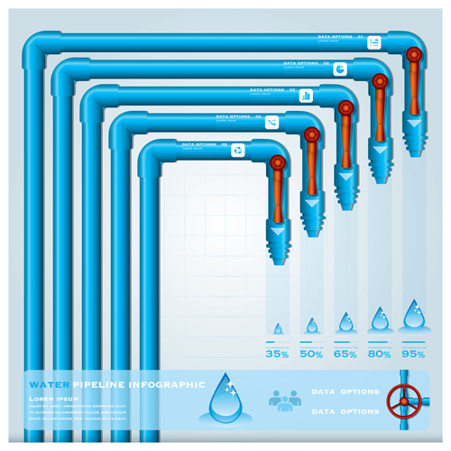 ecology water infographics vector 01 Creative ecology water infographics vector 01