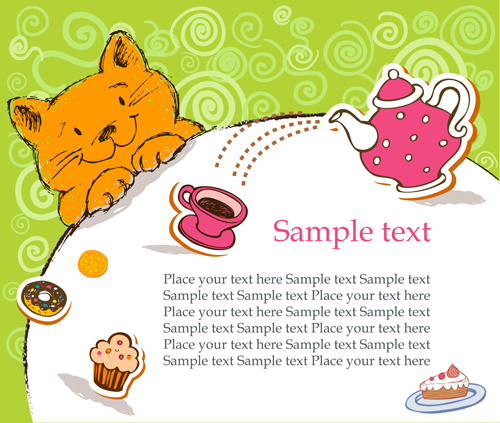 vector material cute cat cute cards card birthday cards birthday 