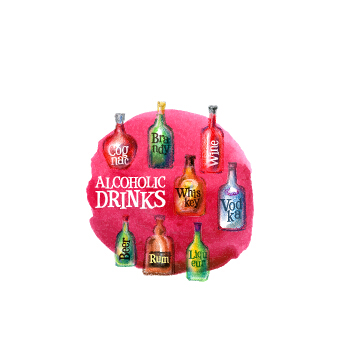 Different drink colored drawn vector 03