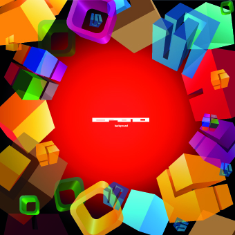 Different shapes colored background vector