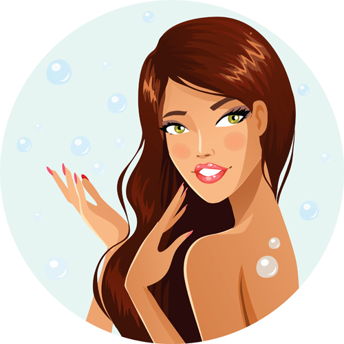 Elegant and gorgeous woman vector material 01