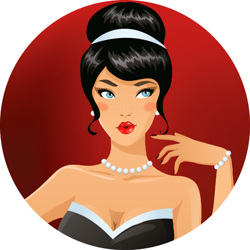 Elegant and gorgeous woman vector material 03