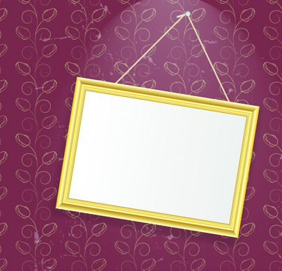 Set of Empty frame Hanging on the wall vector graphic 05