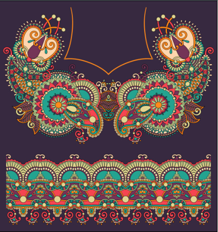 Ethnic decorative pattern floral vector 05