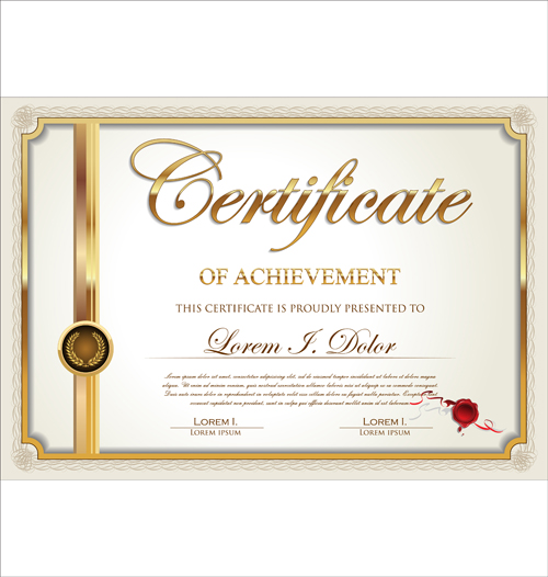 Exquisite certificate frames with template vector 01