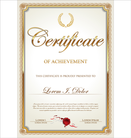 Exquisite certificate frames with template vector 03