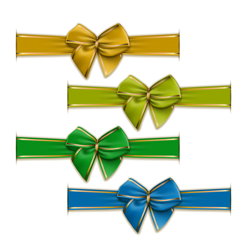 Festival ribbon bow colorful vector set 05