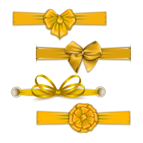 Festival ribbon bow colorful vector set 09