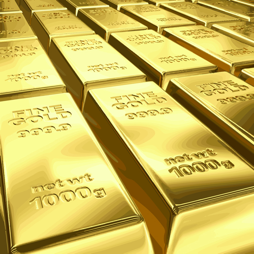 Fine Gold bullion design vector set 03