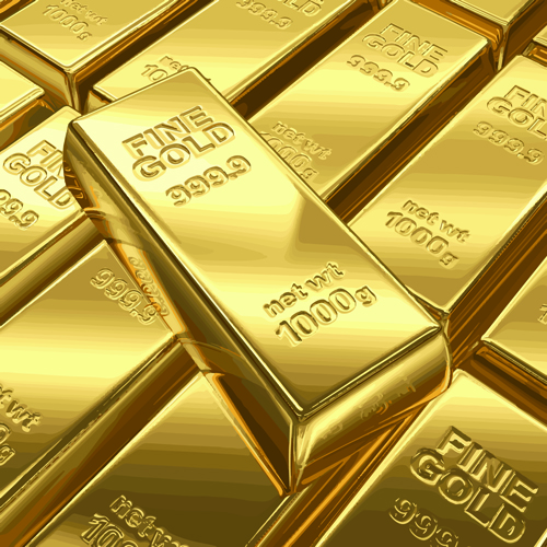 Fine Gold bullion design vector set 04