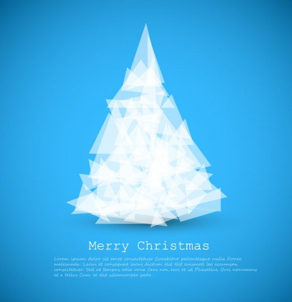 Geometric shapes christmas tree background